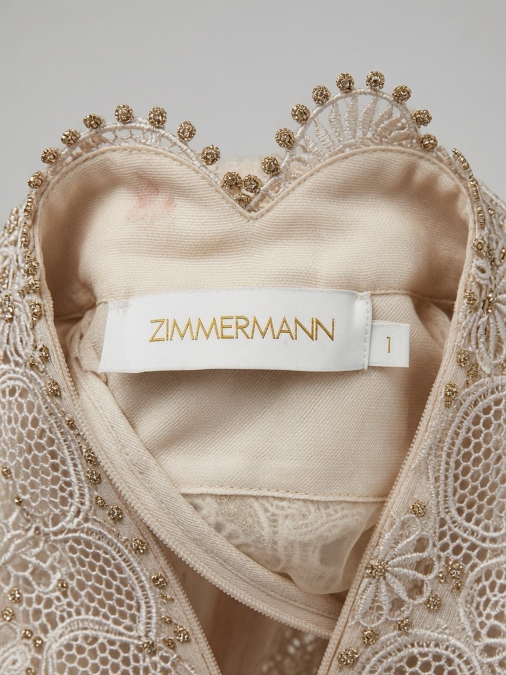 Zimmermann Beige Lace-Appliqué Button-Down Blouse - Picture 5 of 5